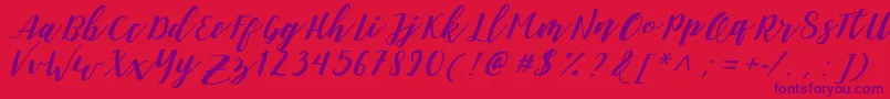 DanieshaForPersonalUse Font – Purple Fonts on Red Background