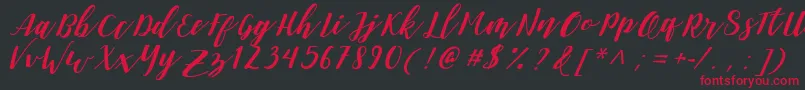 DanieshaForPersonalUse Font – Red Fonts on Black Background