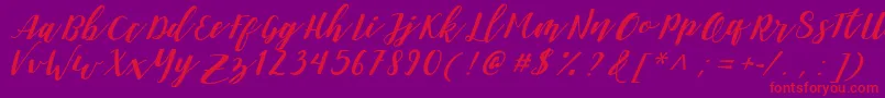 DanieshaForPersonalUse Font – Red Fonts on Purple Background