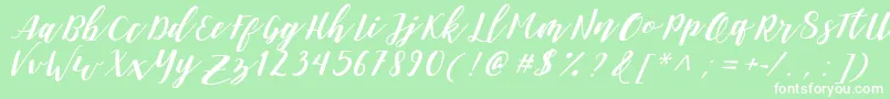 DanieshaForPersonalUse Font – White Fonts on Green Background