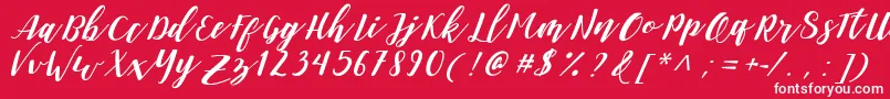 DanieshaForPersonalUse-Schriftart – Weiße Schriften auf rotem Hintergrund