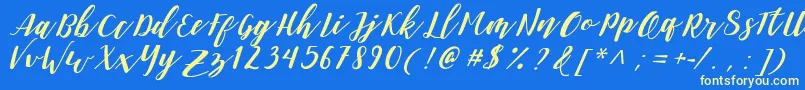 DanieshaForPersonalUse Font – Yellow Fonts on Blue Background