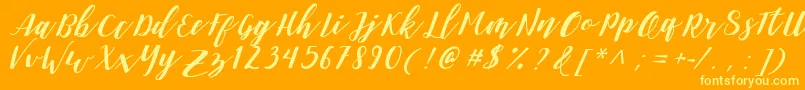 DanieshaForPersonalUse Font – Yellow Fonts on Orange Background