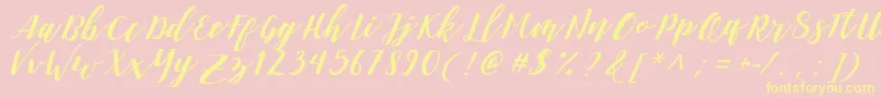 DanieshaForPersonalUse Font – Yellow Fonts on Pink Background