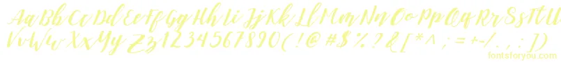 DanieshaForPersonalUse Font – Yellow Fonts on White Background