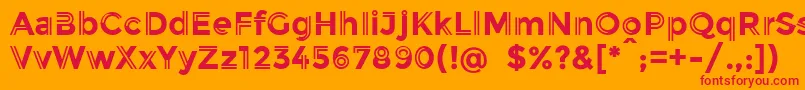 フォントBalansNormal – オレンジの背景に赤い文字