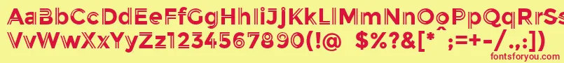 BalansNormal Font – Red Fonts on Yellow Background