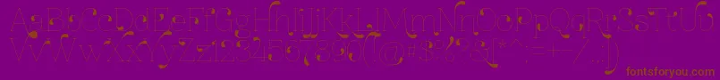 Znikomitno24 Font – Brown Fonts on Purple Background