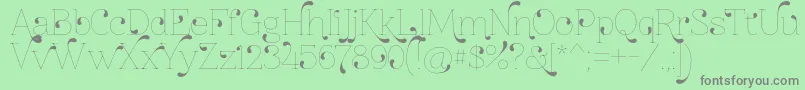 Znikomitno24 Font – Gray Fonts on Green Background