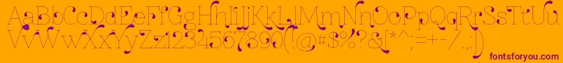 Znikomitno24 Font – Purple Fonts on Orange Background