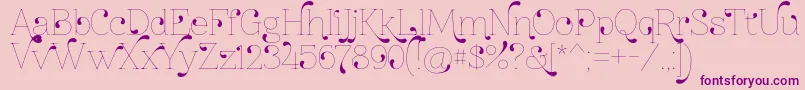 Znikomitno24 Font – Purple Fonts on Pink Background