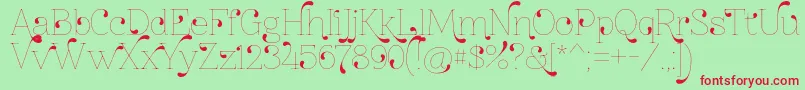 Znikomitno24 Font – Red Fonts on Green Background