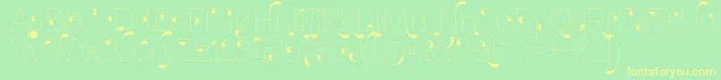 Znikomitno24 Font – Yellow Fonts on Green Background