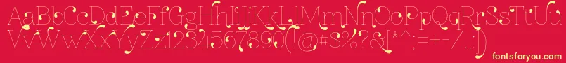 Znikomitno24 Font – Yellow Fonts on Red Background