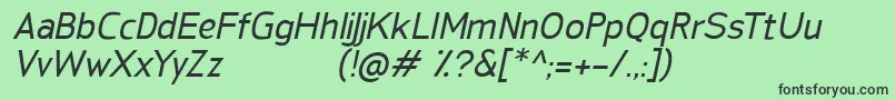 Police SanFredianoItalic – polices noires sur fond vert