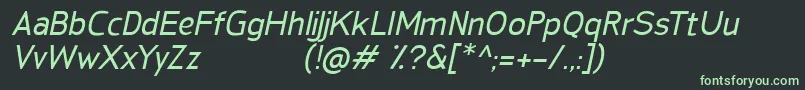 Шрифт SanFredianoItalic – зелёные шрифты на чёрном фоне