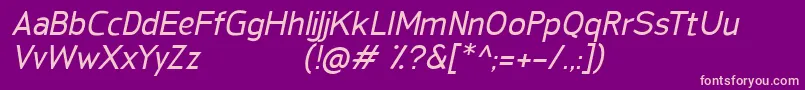 SanFredianoItalic Font – Pink Fonts on Purple Background