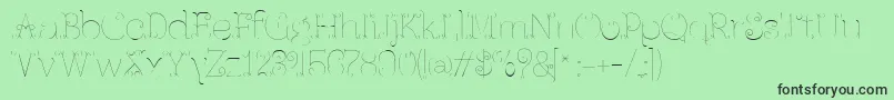 フォントFerrica – 緑の背景に黒い文字