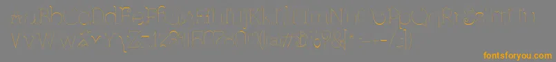 フォントFerrica – オレンジの文字は灰色の背景にあります。