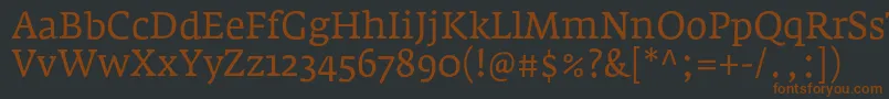 Czcionka FedraserifaproBook – brązowe czcionki na czarnym tle