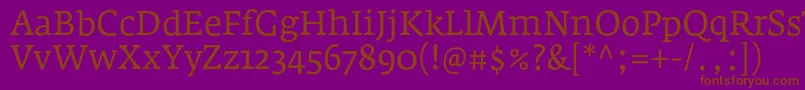 Шрифт FedraserifaproBook – коричневые шрифты на фиолетовом фоне