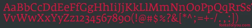 Шрифт FedraserifaproBook – красные шрифты на чёрном фоне