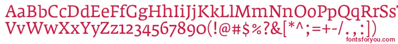 フォントFedraserifaproBook – 白い背景に赤い文字