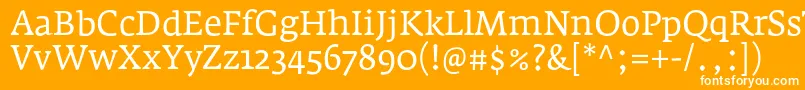 フォントFedraserifaproBook – オレンジの背景に白い文字