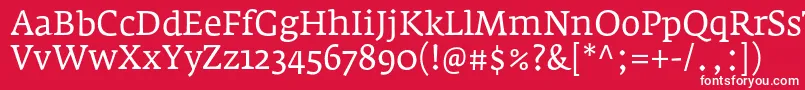 FedraserifaproBook Font – White Fonts on Red Background