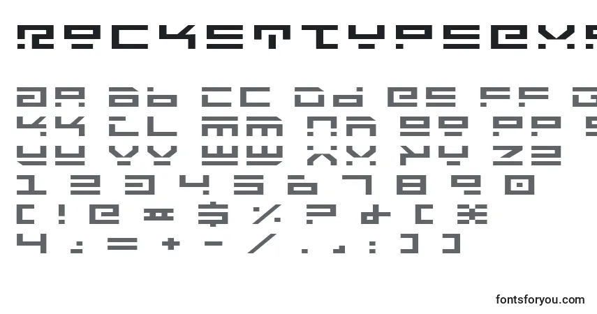 Schriftart RocketTypeExpanded – Alphabet, Zahlen, spezielle Symbole