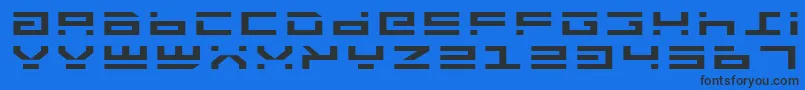 フォントRocketTypeExpanded – 黒い文字の青い背景