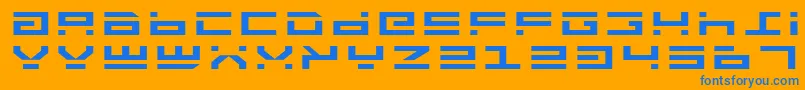 フォントRocketTypeExpanded – オレンジの背景に青い文字