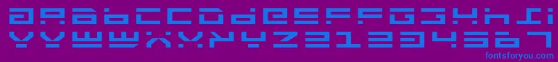 フォントRocketTypeExpanded – 紫色の背景に青い文字