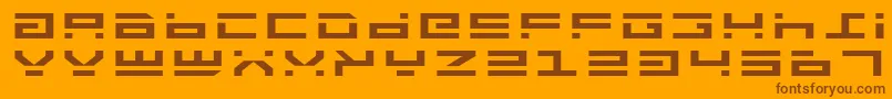 RocketTypeExpanded-Schriftart – Braune Schriften auf orangefarbenem Hintergrund