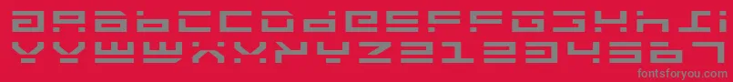 RocketTypeExpanded-fontti – harmaat kirjasimet punaisella taustalla