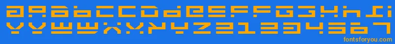 RocketTypeExpanded Font – Orange Fonts on Blue Background