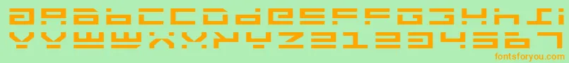 Шрифт RocketTypeExpanded – оранжевые шрифты на зелёном фоне