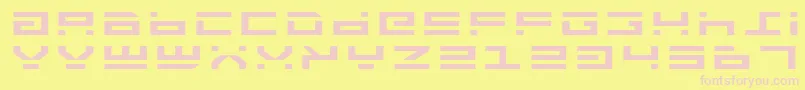 RocketTypeExpanded-fontti – vaaleanpunaiset fontit keltaisella taustalla