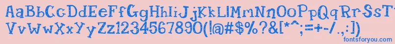 Candy Randy Font – Blue Fonts on Pink Background