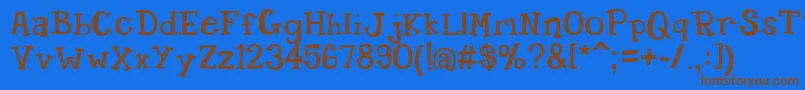 Candy Randy Font – Brown Fonts on Blue Background