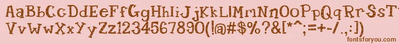 Candy Randy Font – Brown Fonts on Pink Background