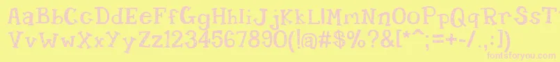 Candy Randy Font – Pink Fonts on Yellow Background