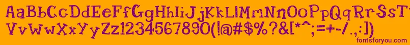 Candy Randy Font – Purple Fonts on Orange Background