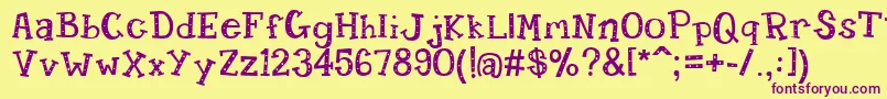 Candy Randy Font – Purple Fonts on Yellow Background