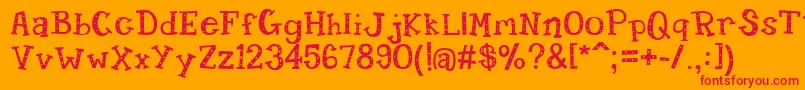 Candy Randy Font – Red Fonts on Orange Background