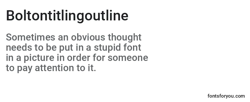 Boltontitlingoutline Font