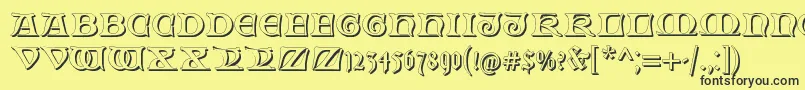 FabliauxShadow Font – Black Fonts on Yellow Background