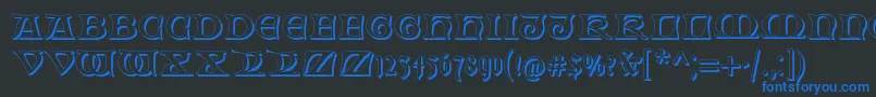 FabliauxShadow Font – Blue Fonts on Black Background