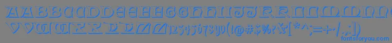 FabliauxShadow Font – Blue Fonts on Gray Background
