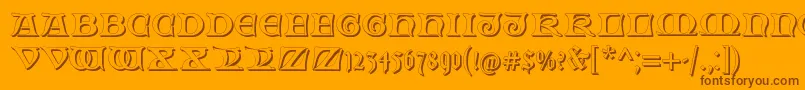 FabliauxShadow Font – Brown Fonts on Orange Background